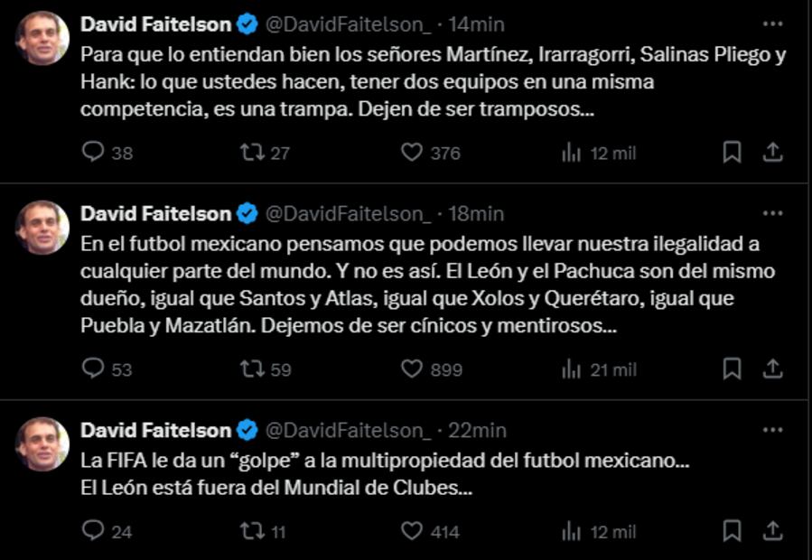 David Faitelson critica a los equipos con multipropiedad de la Liga MX