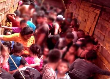 INM rescata a 303 migrantes hacinados en un camión de carga y un tractocamión en Veracruz