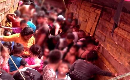 INM rescata a 303 migrantes hacinados en un camión de carga y un tractocamión en Veracruz