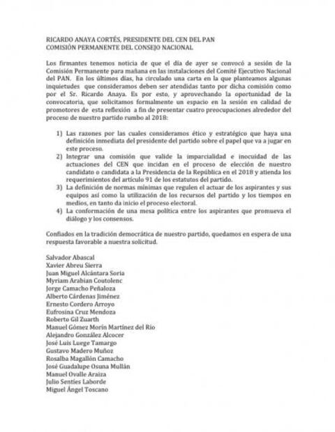 Panistas piden a Anaya debatir en Comisión Permanente elección de 2018