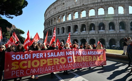 Protestan en las principales ciudades de Italia contra ley de presupuestos de Giorgia Meloni