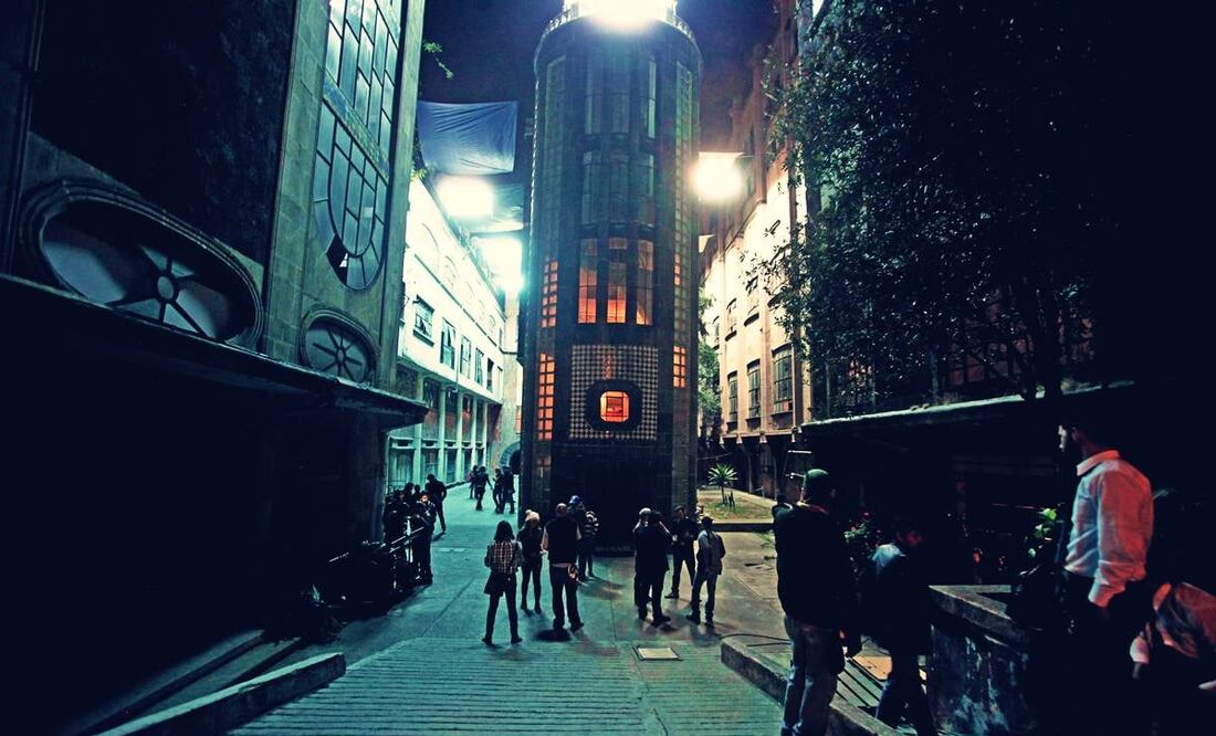 la filmación de una película en uno de los patios del Hotel Posada del Sol. Foto: Valente Rosas. El Universal