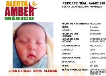 Activan Alerta Amber Nacional por bebé robado en Nuevo León; el menor es buscado en todo el territorio nacional