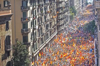 Cientos de miles, contra independencia catalana