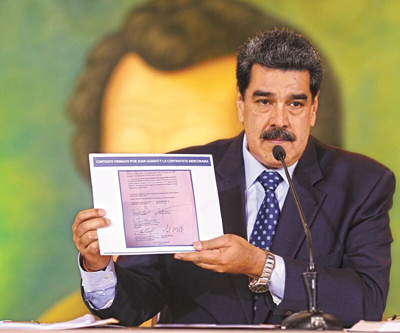 Discurso. El presidente venezolano, Nicolás Maduro, ayer durante una conferencia de prensa en el Palacio de Miraflores, en Caracas. MARCELO GARCIA. AFP