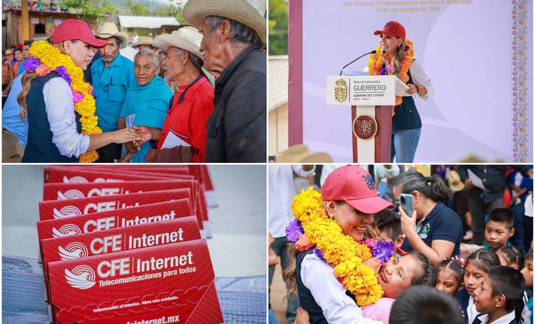 Habitantes de San Felipe, Guerrero, reciben tarjetas SIM-CFE para acceso a internet y telefonía. Foto: Especial