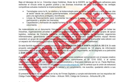 Secretaría de Agricultura alerta por fraude a productores mediante oficios falsos; pedían 35 mil pesos por patrocinio