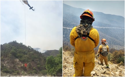 Combatientes de incendio forestal en Nuevo León quedan atrapados entre las llamas
