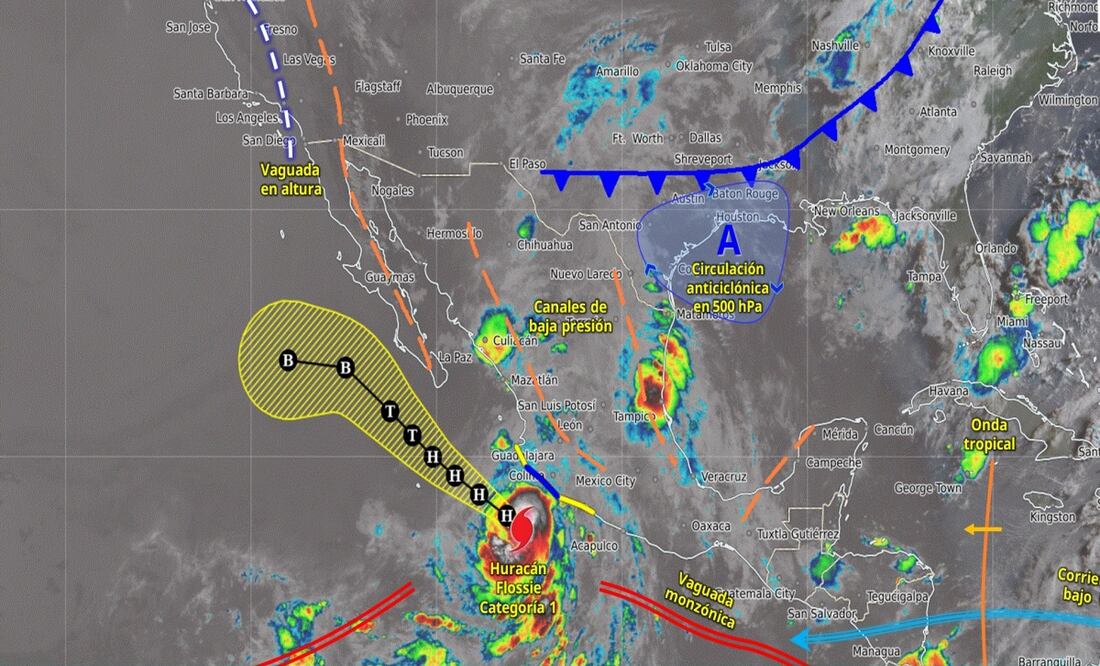 Flossie se fortalece y avanza hacia el Pacífico mexicano; prevén lluvias torrenciales, vientos intensos y calor extremo. Foto: Especial