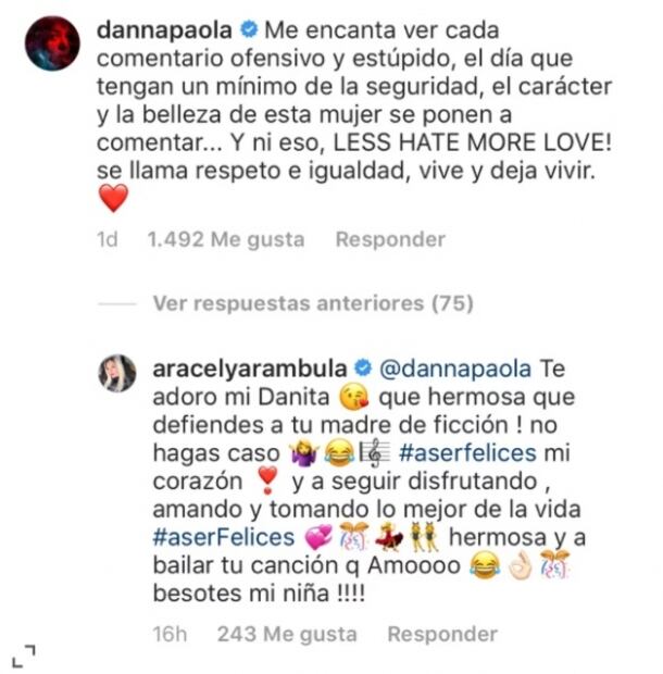 Danna Paola defiende sexy video de Aracely Arámbula 