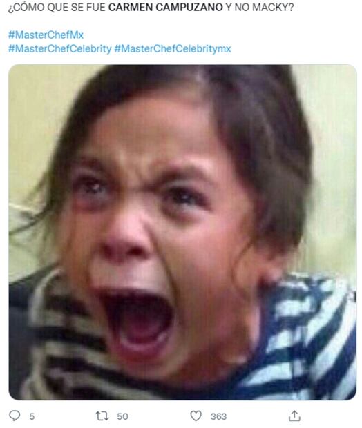 MasterChef Celebrity: Los mejores memes no perdonan la salida de Carmen Campuzano 