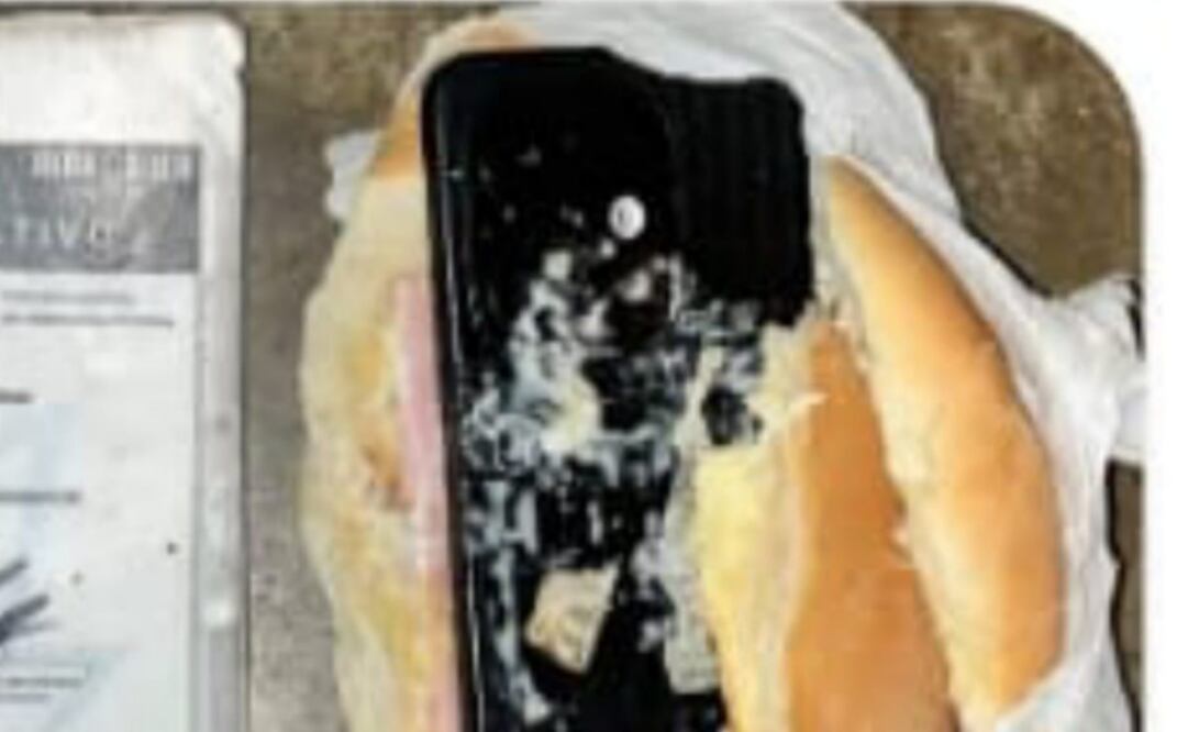 Una custodia del penal estatal de Morelos, pretendía ingresar un teléfono móvil en una torta con mayonesa. Foto: Especial