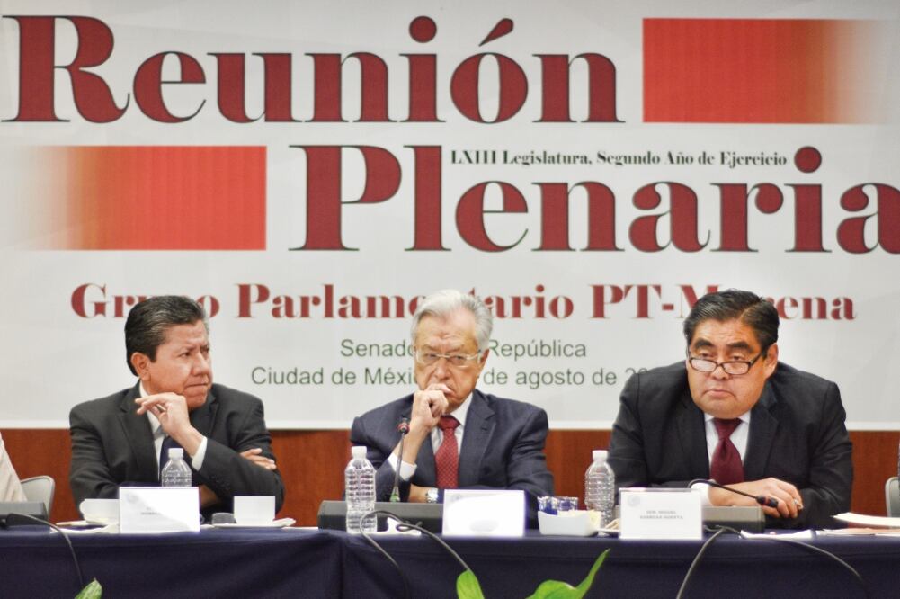 Los senadores de la bancada PT-Morena incluyeron en su agenda promover leyes que protejan a mexicanos en el exterior y aumentar a nueve los integrantes de la Comisión de Asuntos Migratorios del Senado (ALONSO ROMERO. EL UNIVERSAL)