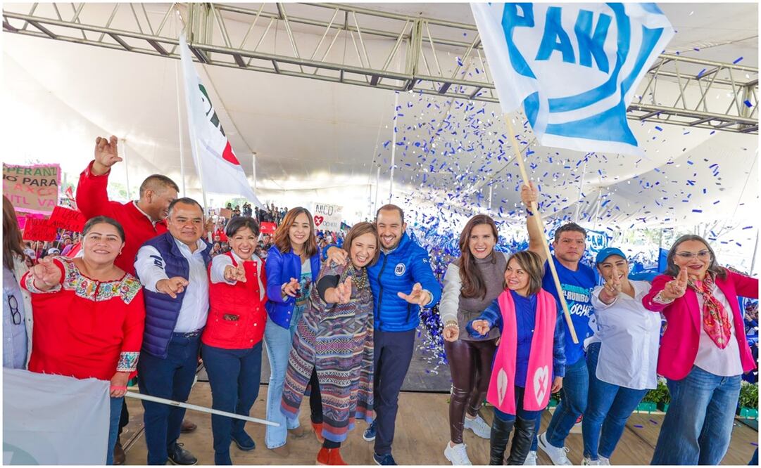 Xóchitl Gálvez y Marko Cortés del PAN. Foto: Especial