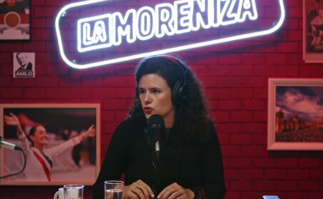 La dirigente de Morena, Luisa María Alcalde, en el podcast “La Moreniza” este jueves 18 de septiembre de 2025. Foto: Especial