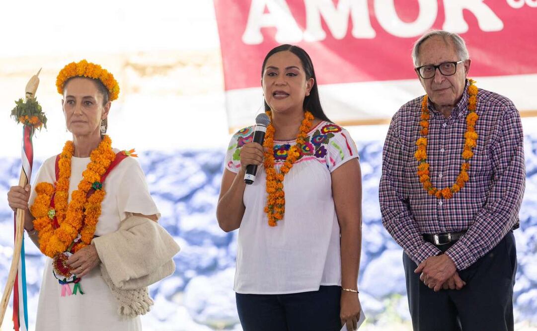 Ariadna Montiel en la Asamblea del Fondo de Aportaciones para la Infraestructura Social para Pueblos y Comunidades Indígenas y Afromexicanas (FAISPIAM), en Coatetelco, Morelos. Foto: Hugo Salvador/EL UNIVERSAL
