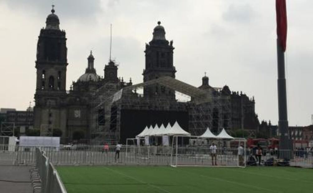Instalan 7 mega pantallas en el Zócalo para transmitir el Mundial