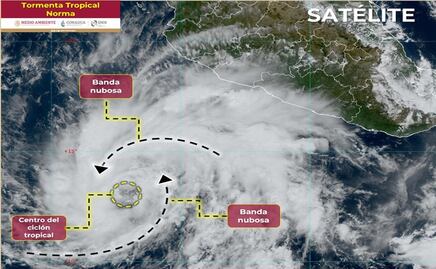 Se forma tormenta tropical "Norma" en aguas del Pacífico; se pronostican fuertes lluvias en 4 estados