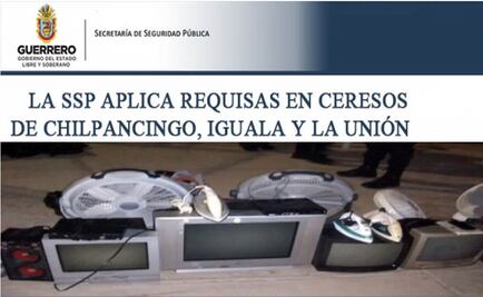 Confiscan aparatos electrónicos, droga y armas en penales de Chilpancingo