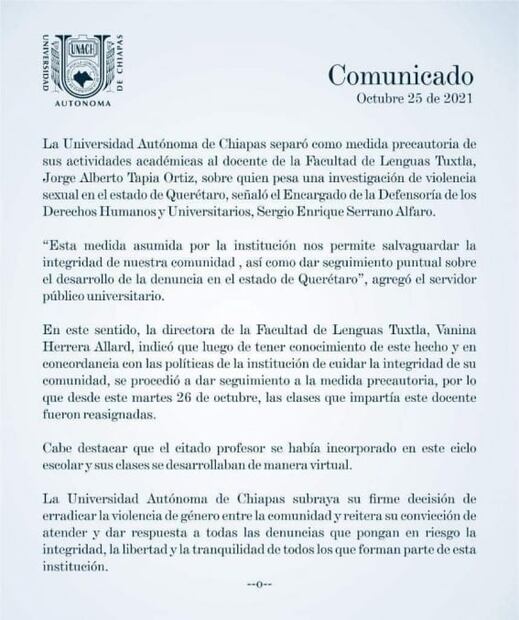 Dan de baja a maestro que abusó sexualmente de una mujer en Querétaro