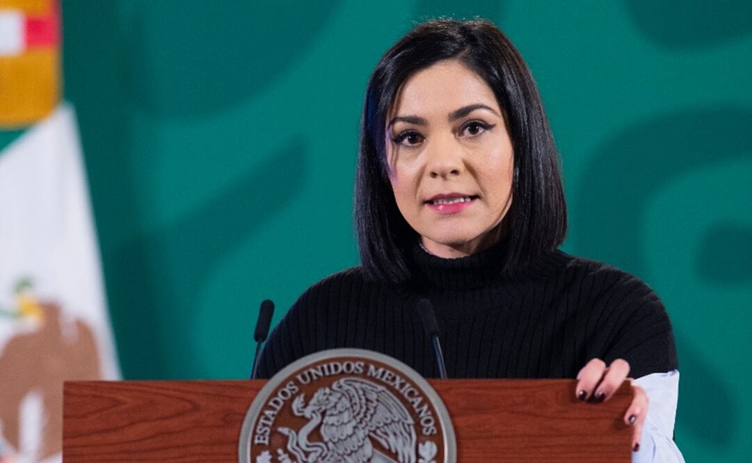 La encargada de la sección “quién es quién en las mentiras de la semana” presentó un análisis de medios de la CFE. Foto: Presidencia