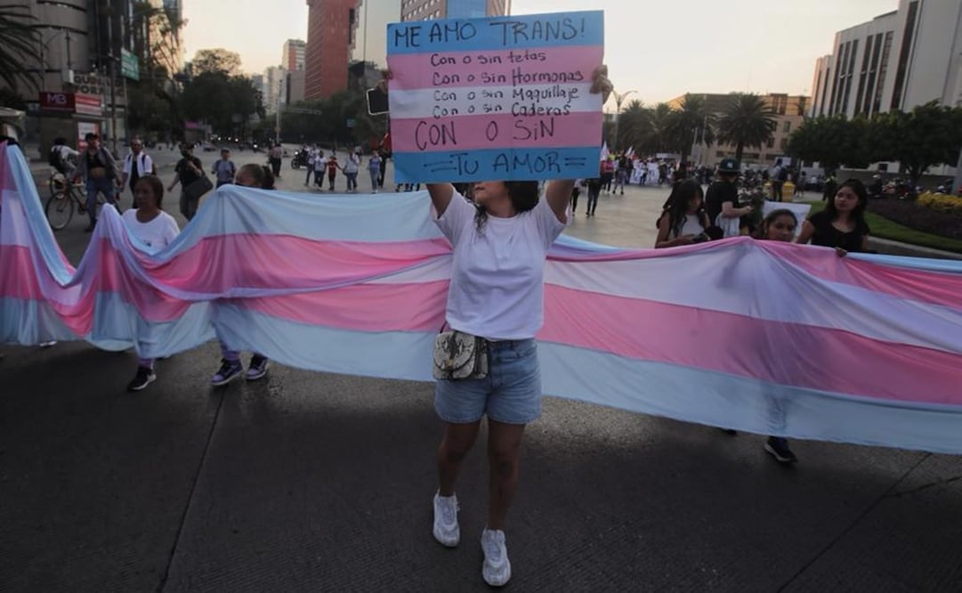 Marcha por el Día Internacional de la visibilidad trans que partió del Monumento a la Revolución y concluyó en el Zócalo Capitalino / Foto: Fernanda Rojas/EL UNIVERSAL