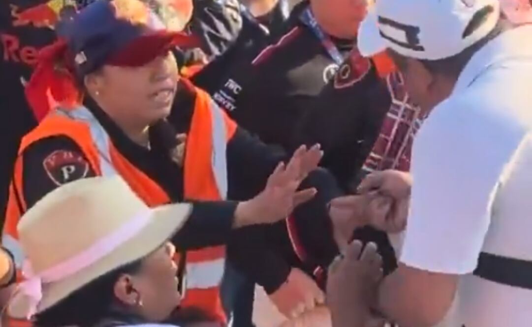 Aficionados se agarran a golpes en las gradas del Autódromo Hermanos Rodríguez. Captura de pantalla