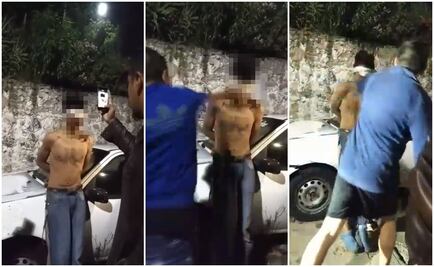 Vecinos golpean e intentan linchar a presunto delincuente en Naucalpan