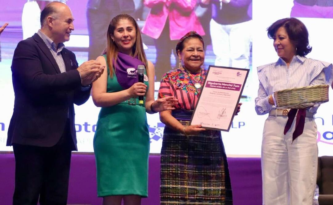 Rigoberta Menchú reconoce a Sheinbaum como líder de las mujeres. Foto: Especial