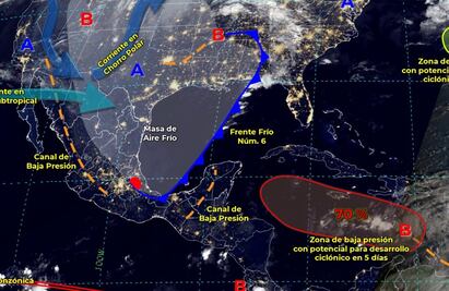 Para este domingo se esperan lluvias fuertes en Veracruz y Puebla por frente frío número 6 