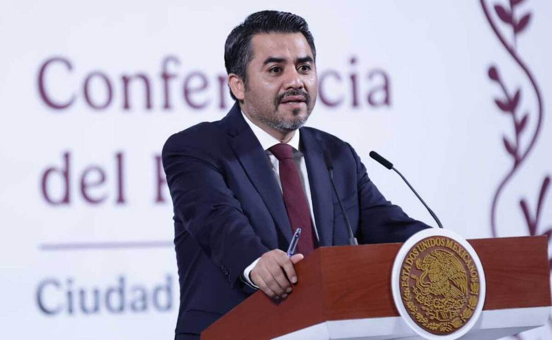 Efraín Morales, titular de la Comisión Nacional del Agua (Conagua), durante la mañanera del 27 de marzo del 2025. Foto: Fernanda Rojas / EL UNIVERSAL