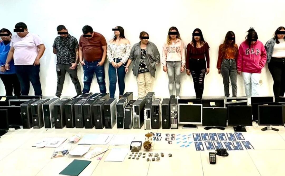 En el cateo fueron asegurados equipos de cómputo y hierba con las características de la marihuana, entre otros objetos. Foto: FGJ