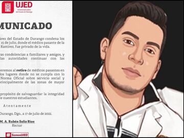 Tras asesinato del médico Eric Andrade, universidades retirarán a pasantes en zonas de riesgo de Durango