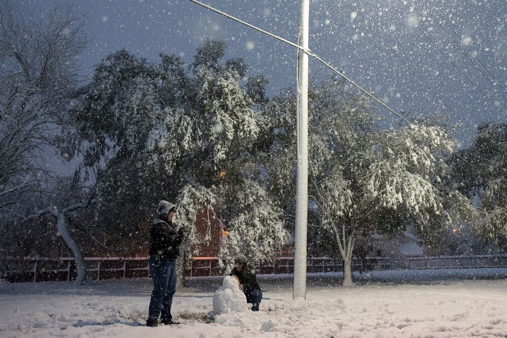 Extensas áreas del sur y sureste de Texas amanecieron hoy bajo un ligero manto de nieve, lo que dio a los residentes la oportunidad de apreciar una manifestación de la naturaleza poco común en estas áreas  (Foto: AP)