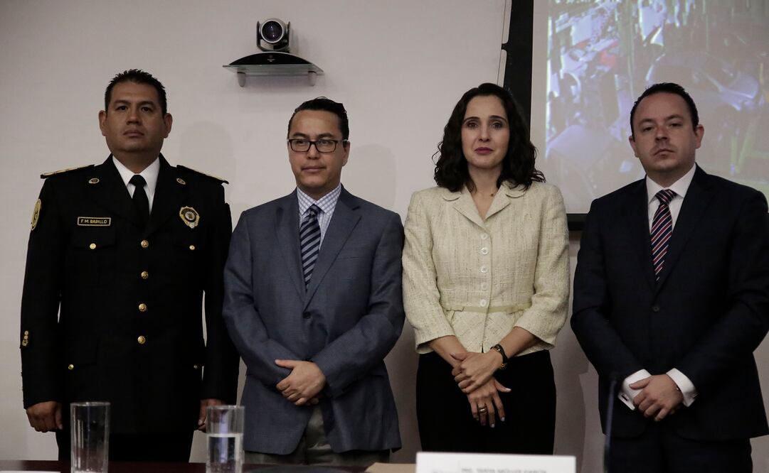 Rueda prensa en donde se presento el nuevo sistema de verificacion vehicular (FOTO: ALEJANDRA LEYVA/ EL UNIVERSAL)