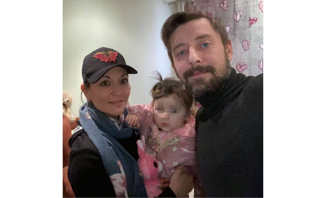 La última foto que Silvia y su esposo Dennis se tomaron junto a su hija María se tomaron antes de separarse por la guerra entre Rusia y Ucrania. Foto: Cortesía