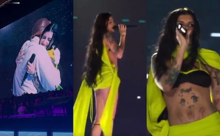 Cazzu sorprende en concierto de Bad Bunny con diminuto look verde y revive su historia de amor en River Plate