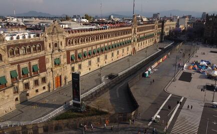 Así se ve desde dron la "muralla" que protege Palacio Nacional