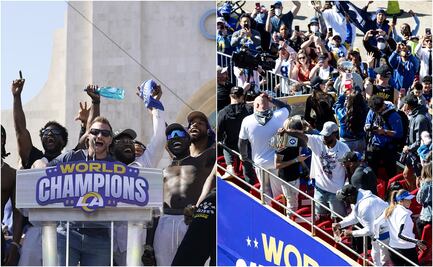 Los Rams realizan desfile con sus aficionados para celebrar la victoria en el Super Bowl 