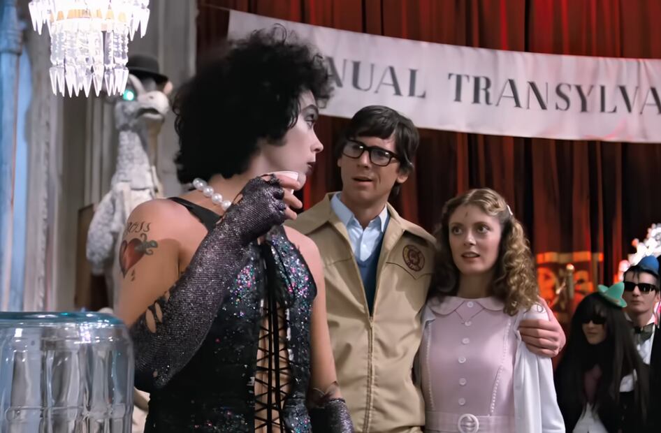 Susan Sarandon y Tim Curry en la película "The Rocky horror picture show".
Foto: YouTube / Video XL