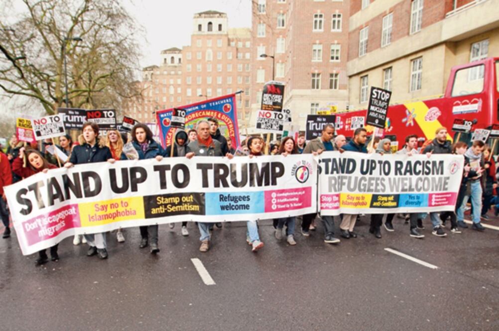 En contra. En varios países de Europa se han realizado protestas contra las políticas impulsadas por Donald Trump. (ARCHIVO EFE)