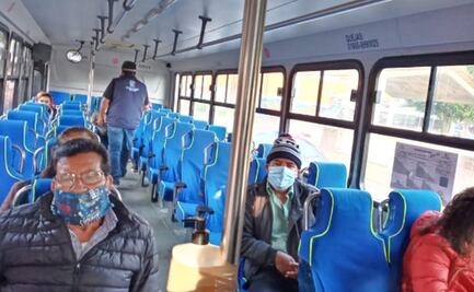 Bajan del transporte a pasajeros por no usar cubrebocas en Huixquilucan