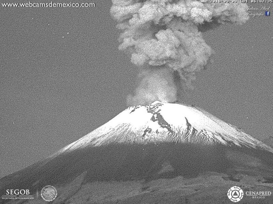 El volcán Popocatépetl. Foto: @webcamsdemexico