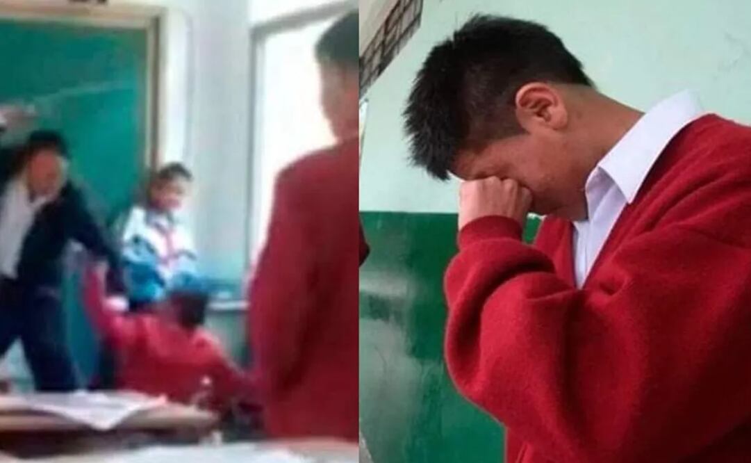 Un docente de una escuela de Perú golpeó a uno de sus alumnos porque le hacía bullying a otro compañero. Foto: Facebook/Marcona Tv