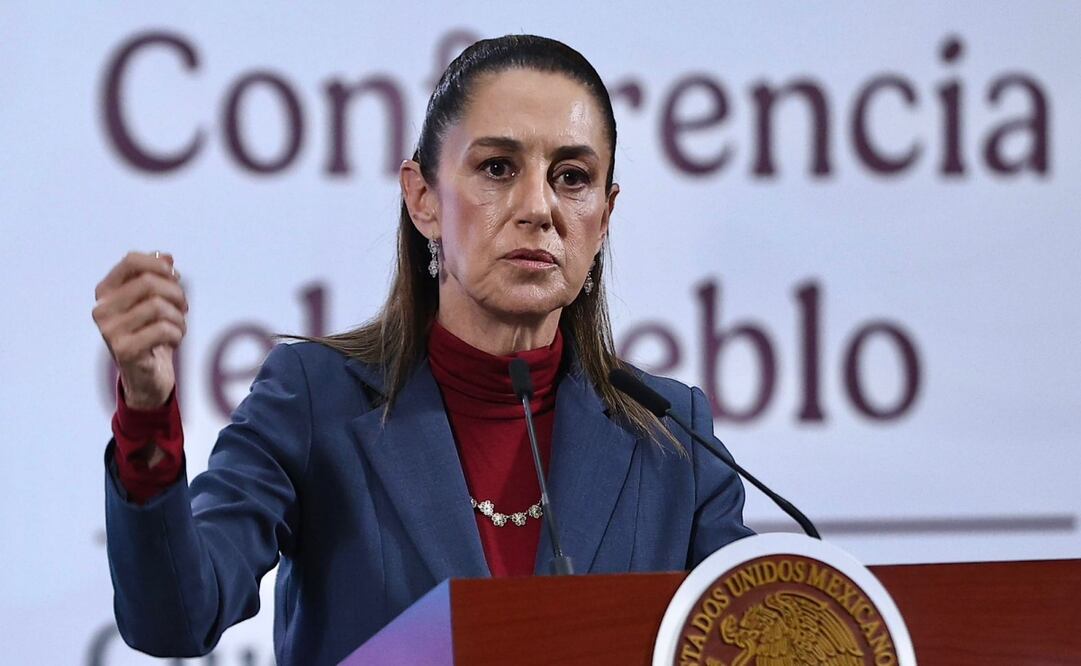 Claudia Sheinbaum en su conferencia matutina del 6 de agosto de 2025. Foto: Berenice Fregoso / EL UNIVERSAL