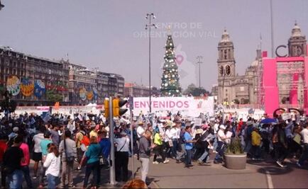 Cierran circuito del Zócalo por arribo de manifestantes