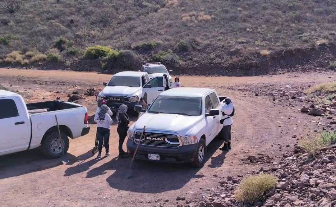 Los cuerpos y restos humanos fueron encontrados en un área despoblada del ejido Felipe Ángeles, en el Valle de Guaymas. Foto: Tomada de X