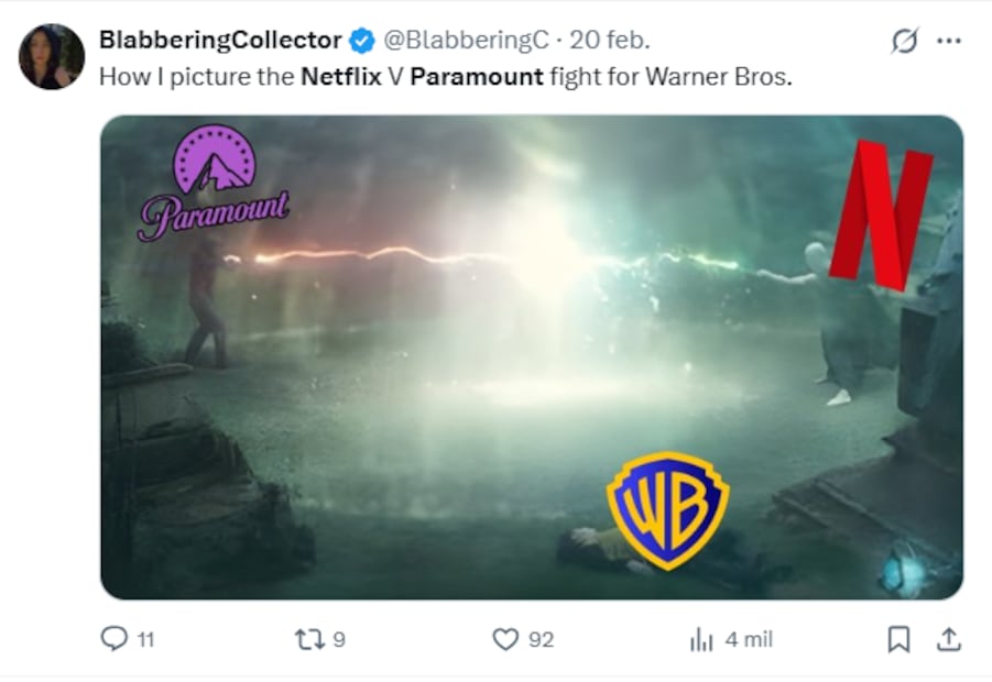 Retiro de oferta financiera de Netflix por la compañía de Warner Bros desata ola de memes en redes sociales, usuarios no perdonan. Foto: Captura de pantalla