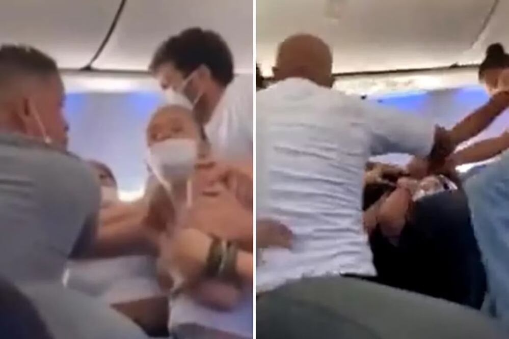 Una discusión entre dos mujeres terminó en batalla campal dentro de un avión. Captura de Pantalla