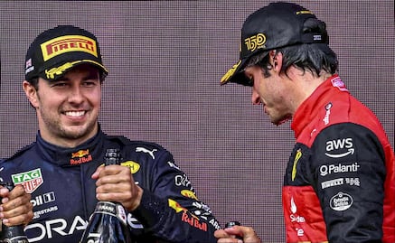 La épica felicitación de Checo Pérez a Carlos Sainz en Silverstone